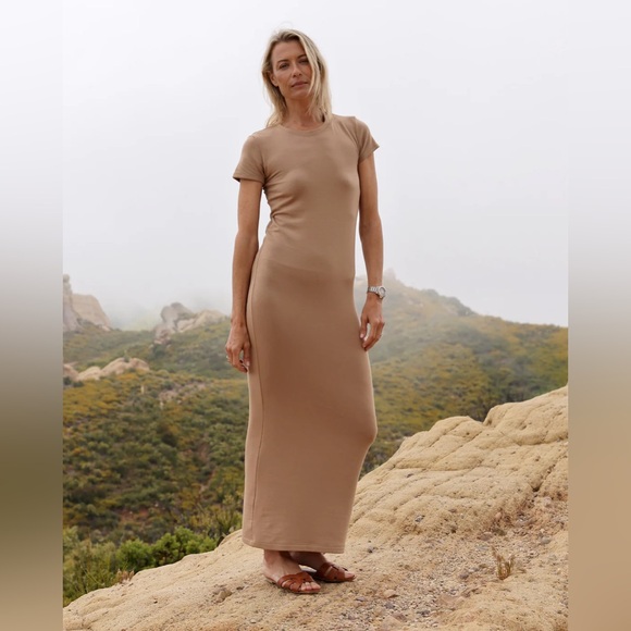 BLEUSALT The Perfect T Dress - Camel - Picture 1 of 4
